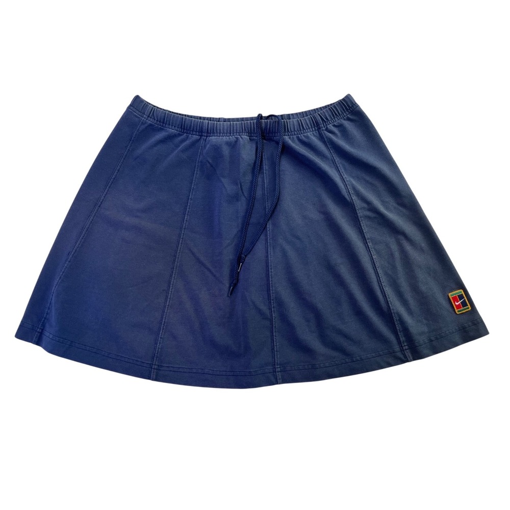 Vintage 90s Nike Court Tennis Skirt Navy Blue sz L 12-14 Mini Tennis Pickleball - Picture 1 of 9
